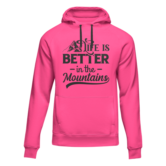 Hiking Life Is Better In The Mountains Adult Fleece Hooded Sweatshirt