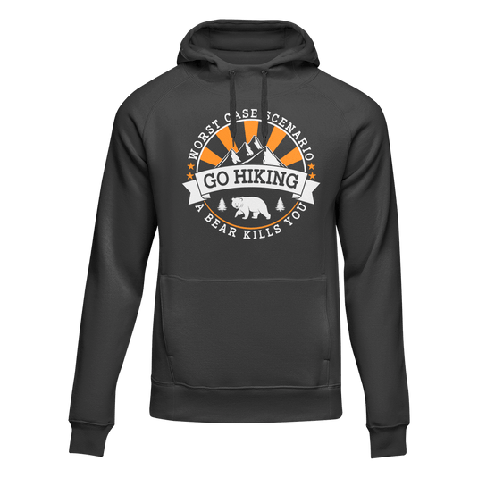 Hiking Worst Case Scenario Adult Fleece Hooded Sweatshirt