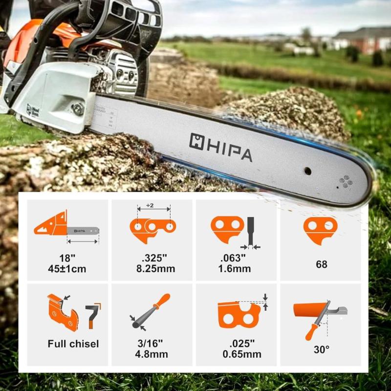 Load image into Gallery viewer, 18 Inch MS250 Full Chisel Chains .325 Pitch .063 Gauge 68 DL For Stihl MS250C MS251 MS230 MS210 025 023 021 Chainsaw # 26RM3-68
