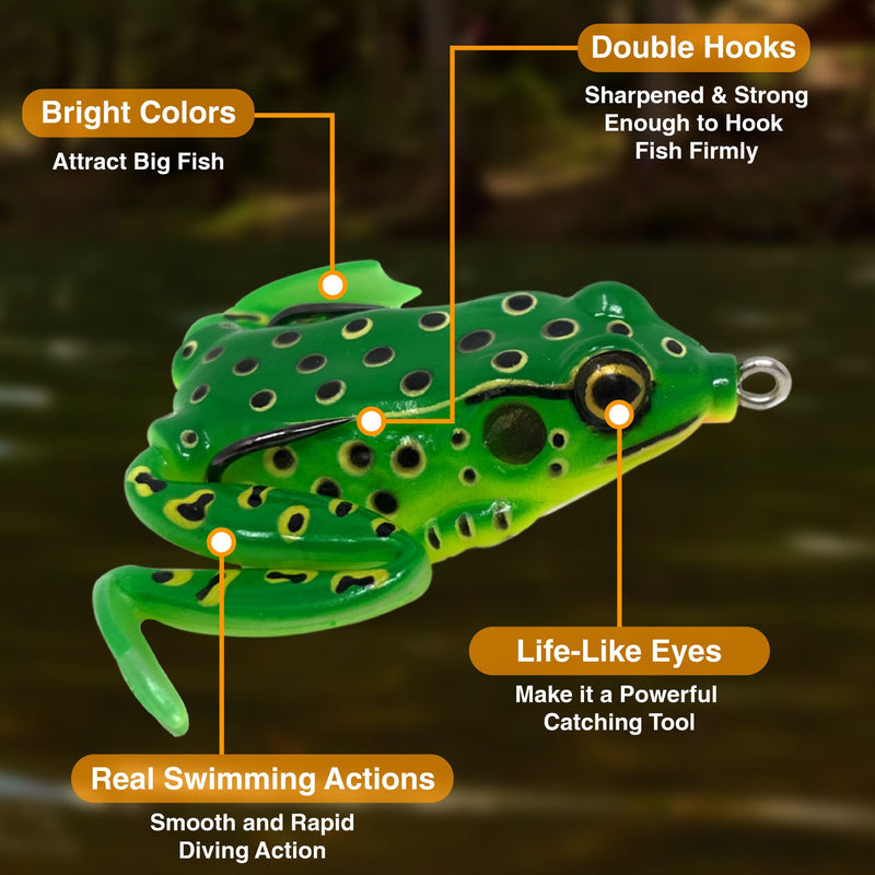 Load image into Gallery viewer, Reaction Tackle 2.25" Hollow Body Frogs with Swimming Legs (2-Pack)
