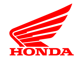 Red Honda logo with a winged design on a white background
