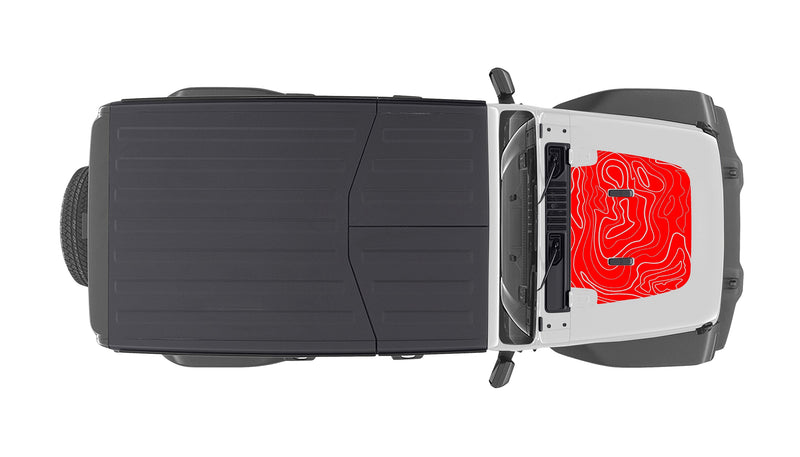 Load image into Gallery viewer, Hood &quot;Topographic&quot; Decal Cover for 2018-2024 Jeep Wrangler
