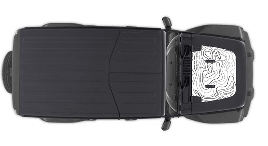 Hood "Topographic" Decal Cover for 2018-2024 Jeep Wrangler