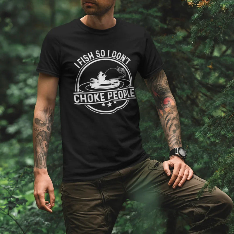 Load image into Gallery viewer, I Fish So I Don&#39;t Choke People v2 Man T-Shirt
