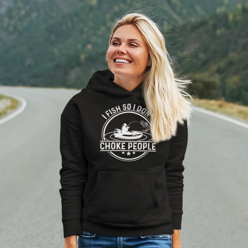 Load image into Gallery viewer, I Fish So I Don&#39;t Choke People v2 Unisex Hoodie
