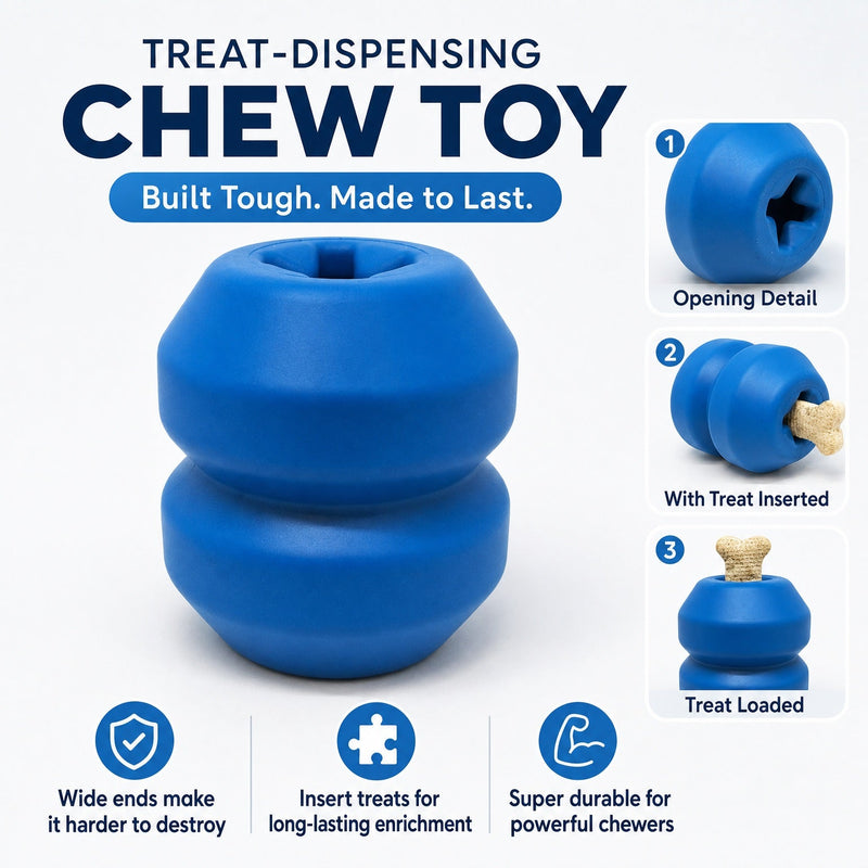 Load image into Gallery viewer, Double Trouble Dog Toy - Dual Chamber Treat Dispenser for Large Dogs | USA Made
