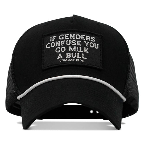 If Gender Confuses You Go Milk A Bull Patch Rope Snapback Hat