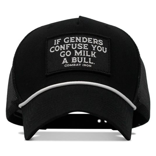 If Gender Confuses You Go Milk A Bull Patch Rope Snapback Hat