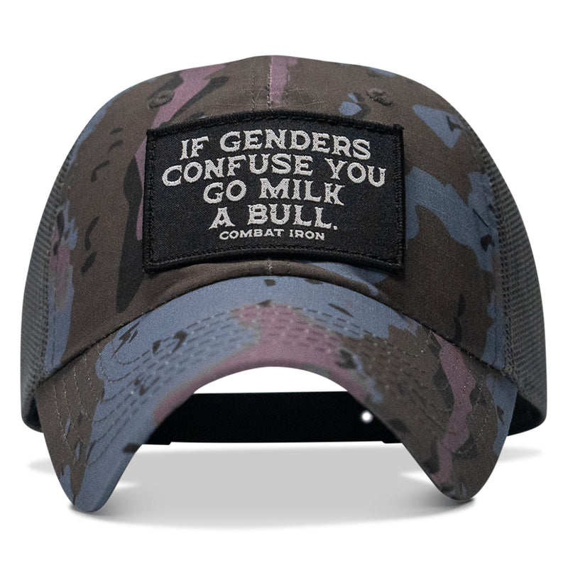 Load image into Gallery viewer, If Genders Confuse You Go Milk A Bull Patch Ripstop Hat
