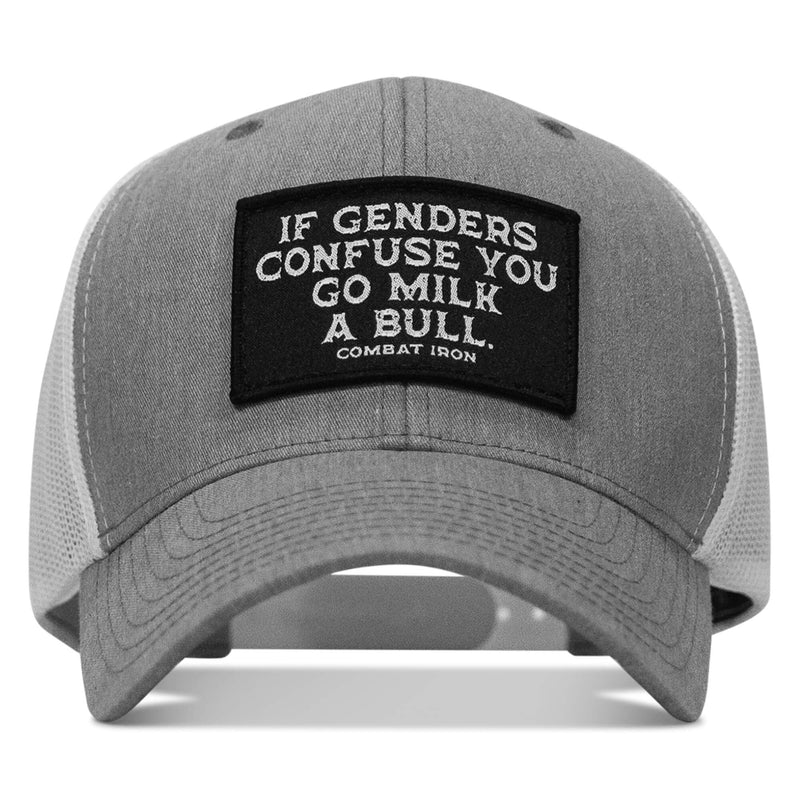 Load image into Gallery viewer, If Genders Confuse You, Go Milk A Bull Patch Snapback Hat
