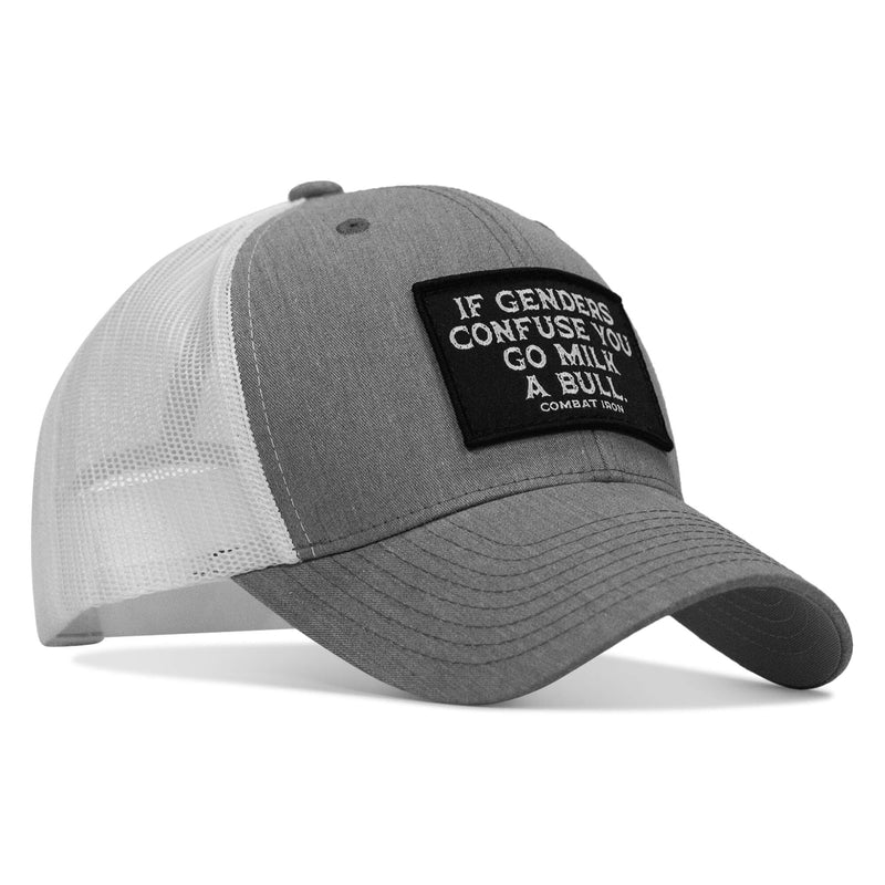 Load image into Gallery viewer, If Genders Confuse You, Go Milk A Bull Patch Snapback Hat
