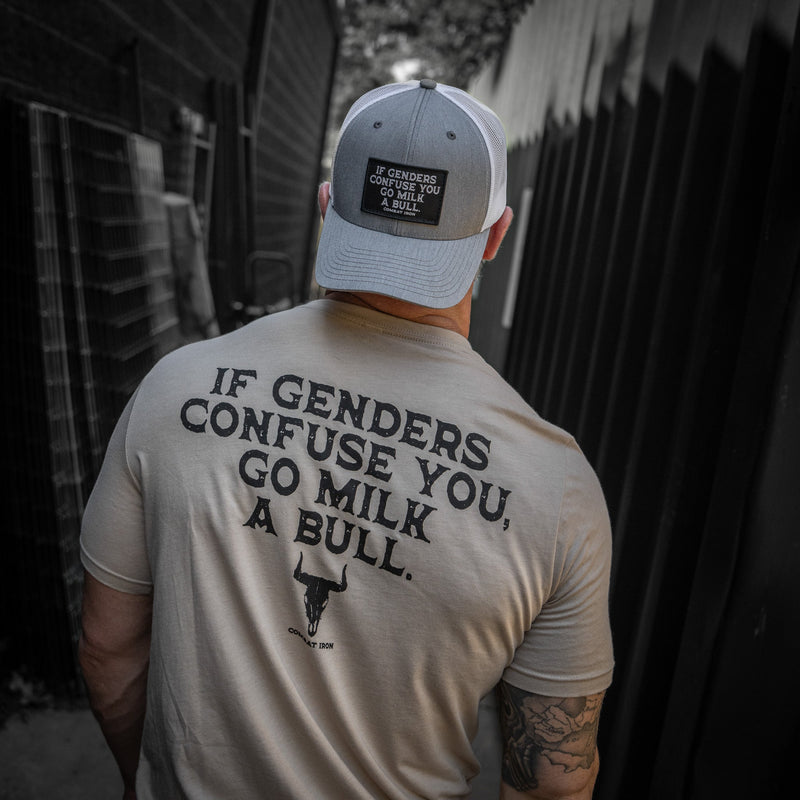 Load image into Gallery viewer, If Genders Confuse You, Go Milk A Bull Patch Snapback Hat
