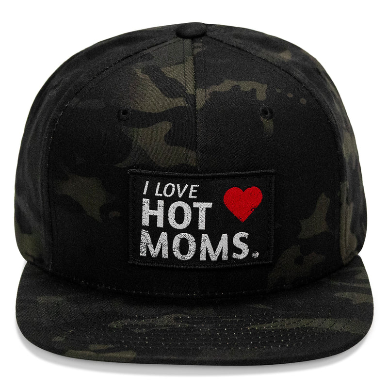 Load image into Gallery viewer, I Love Hot Moms Patch Flatbill Snapback Hat
