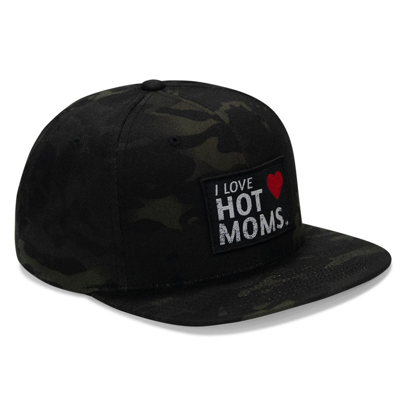Load image into Gallery viewer, I Love Hot Moms Patch Flatbill Snapback Hat
