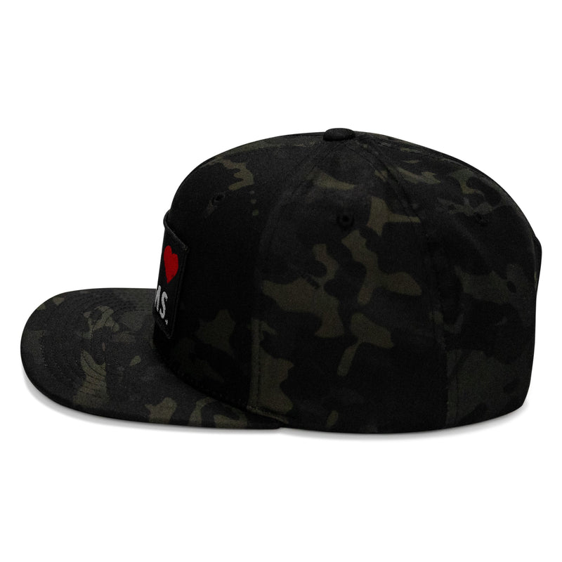 Load image into Gallery viewer, I Love Hot Moms Patch Flatbill Snapback Hat
