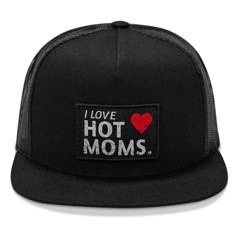 Load image into Gallery viewer, I Love Hot Moms Patch Flatbill Snapback Hat
