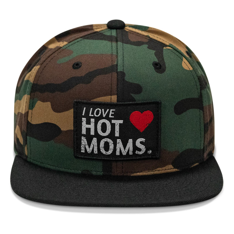Load image into Gallery viewer, I Love Hot Moms Patch Flatbill Snapback Hat
