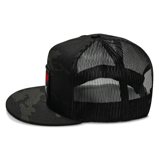 I Love Hot Moms Patch Flatbill Snapback Hat