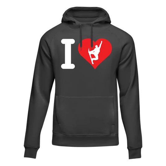 I Love Snowboarding Adult Fleece Hooded Sweatshirt