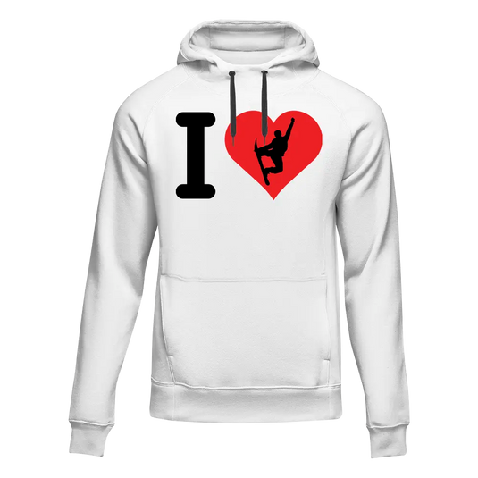 I Love Snowboarding Adult Fleece Hooded Sweatshirt
