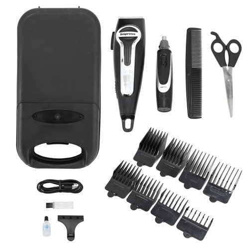 Impress 18-Pce Rechargeable Hair Clipper and Nose Trimmer Set