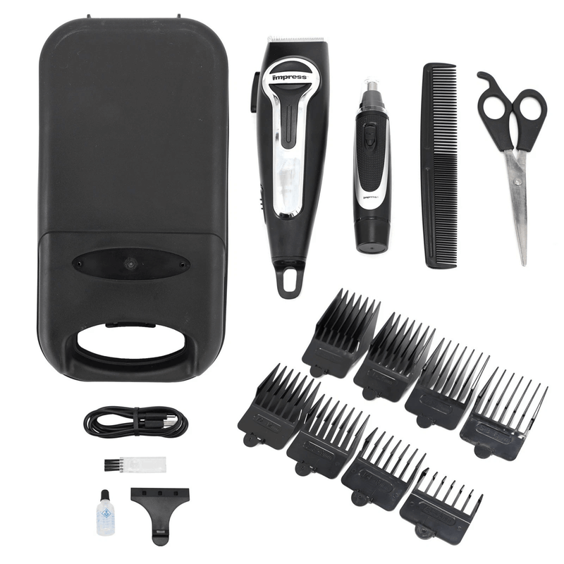 Load image into Gallery viewer, Impress 18-Pce Rechargeable Hair Clipper and Nose Trimmer Set
