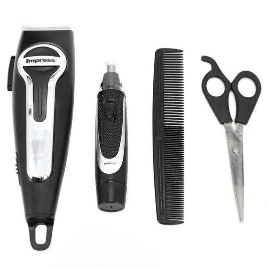 Impress 18-Pce Rechargeable Hair Clipper and Nose Trimmer Set