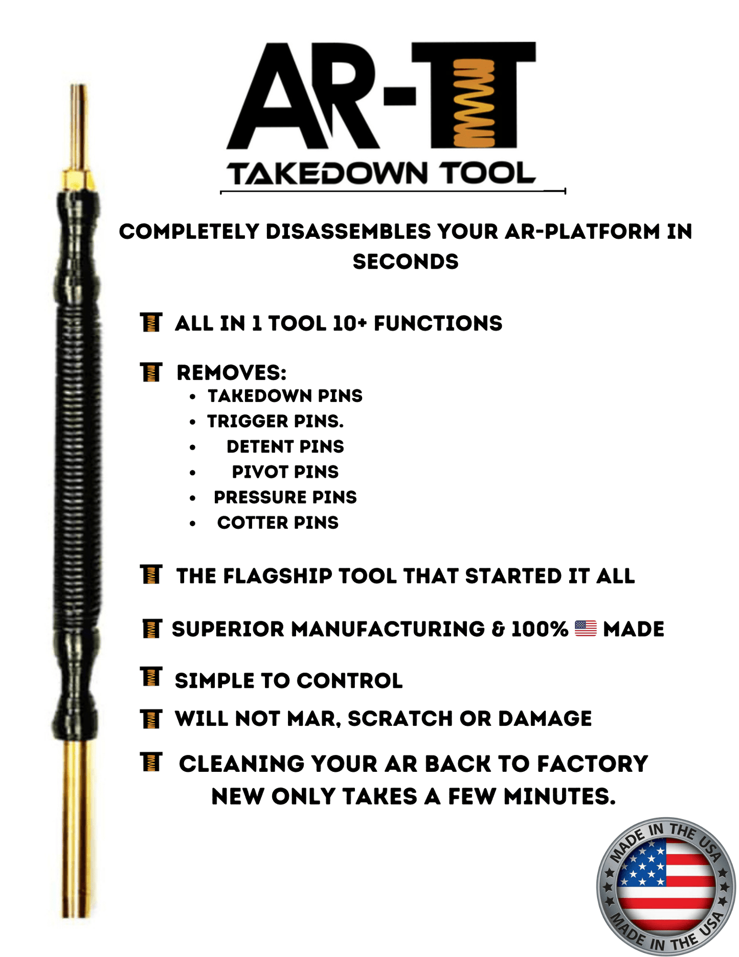 The AR-Takedown Tool ™ - The AR-15 Multi Tool & AR-15 disassembly tool (AR-TT ™)
