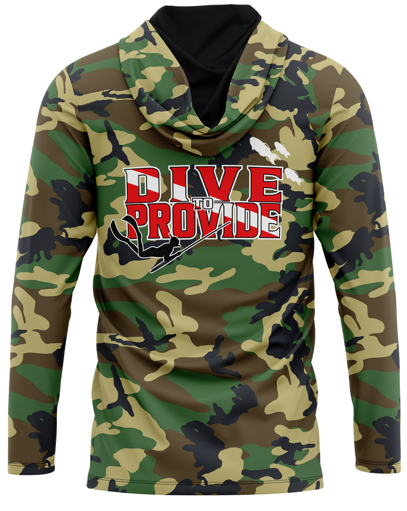 Load image into Gallery viewer, 3 Prong Dive To Provide Dri Fit Hoodie (Adult/Keiki)
