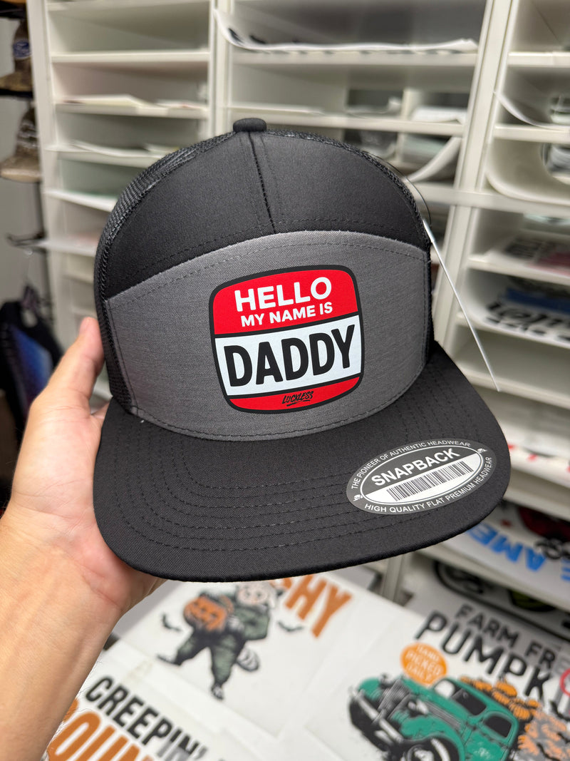 Load image into Gallery viewer, Hello My Name is Daddy Trucker Hat
