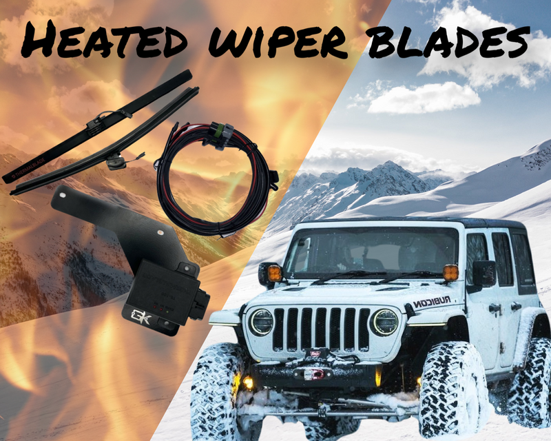 Load image into Gallery viewer, 2018-2024 Jeep Wrangler JL and JT Heated Wiper Blades with Installation Brackets.
