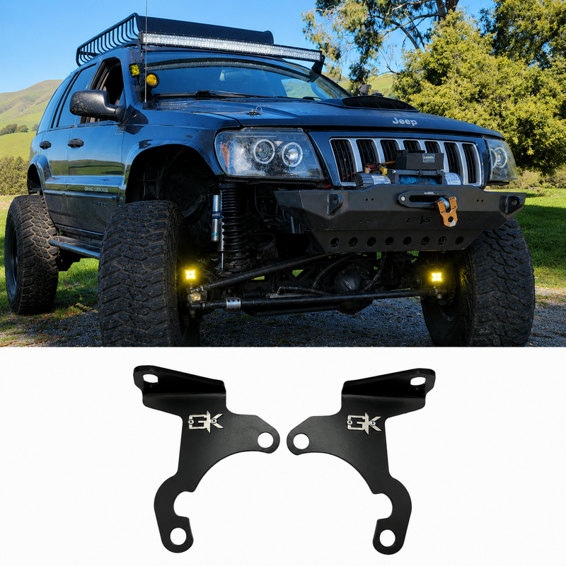 Load image into Gallery viewer, Jeep WJ Grand Cherokee Steerable Knuckle Pod Light Mounts (1999-2004)
