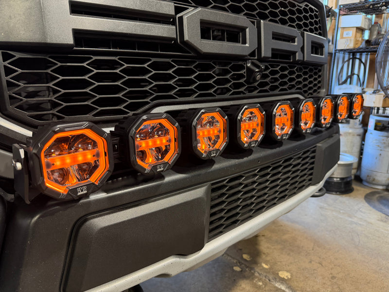 Load image into Gallery viewer, 9 Light U-Con Interlocking Off Road LED Pod With Amber or White DRL Running Light
