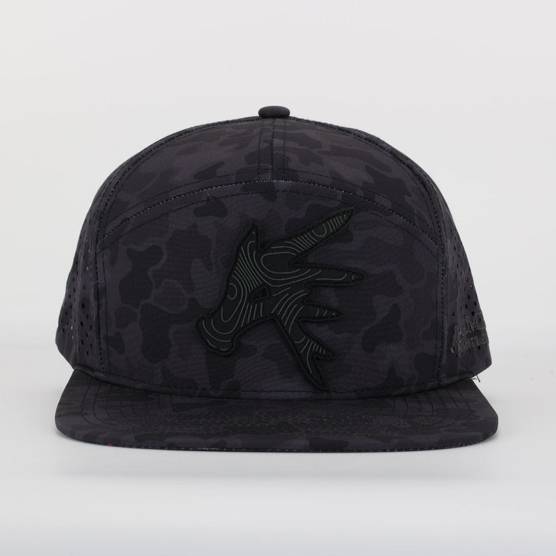 Load image into Gallery viewer, Black Marsh Duck Camo Back Country Performance Snapback Hat
