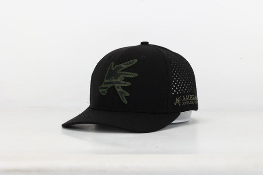 American Antler BLACK Stars and Bars Performance Snapback Hat
