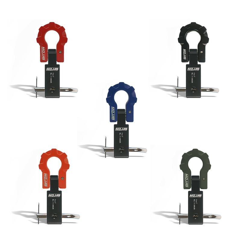 Load image into Gallery viewer, 2'' Aluminum Hitch Receiver with Aluminum D-Shackle 9T-Ceramic coated (Lifetime Warranty)
