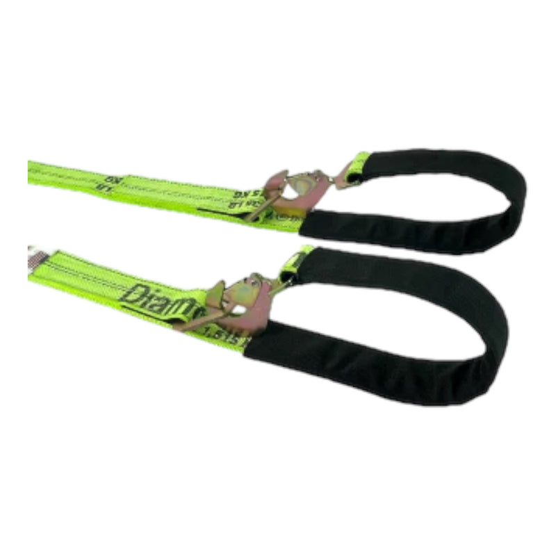Load image into Gallery viewer, 2&quot; x 56&quot; Tow V-Bridle Strap w/ Twisted Snap Hooks &amp; D-Rings | DiamondWeave™
