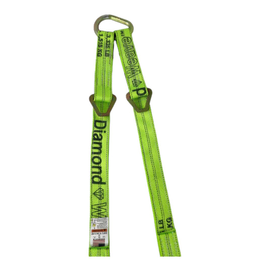 2" x 56" Tow V-Bridle Strap w/ Twisted Snap Hooks & D-Rings | DiamondWeave™