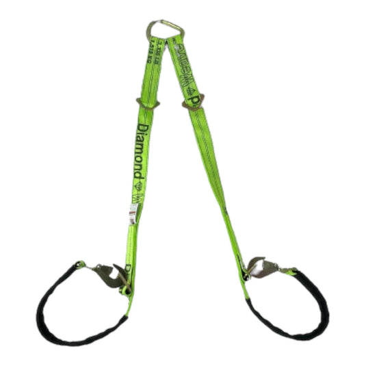 2" x 56" Tow V-Bridle Strap w/ Twisted Snap Hooks & D-Rings | DiamondWeave™