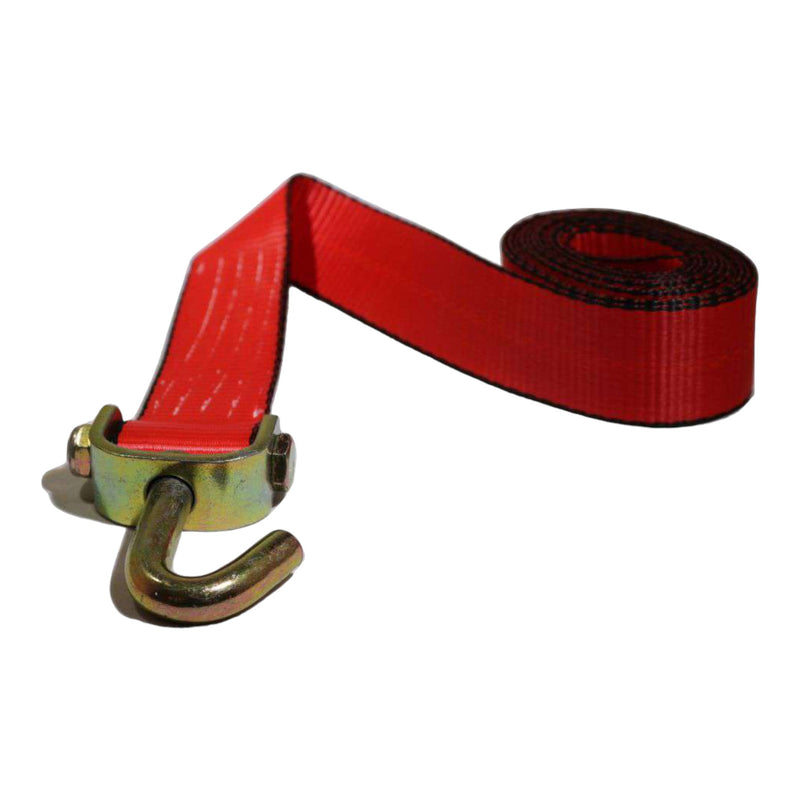 Load image into Gallery viewer, 2" x 10 Ft. Wheel Strap w/ Rubber Cleats &amp; Swivel J Hook | RED
