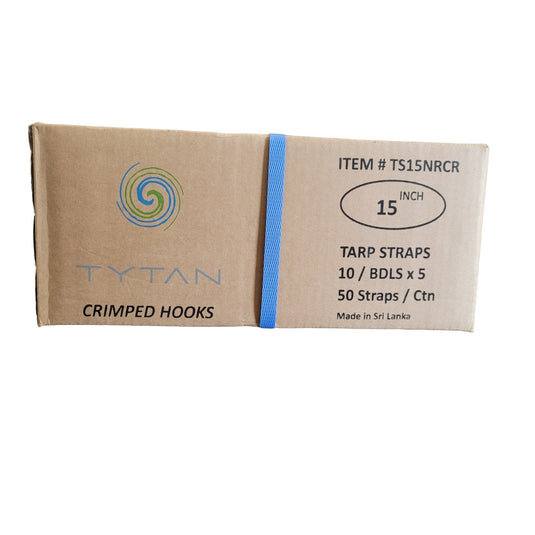 Rubber Tarp Straps w/ Crimped S Hooks BOX OF 50 | LENGTH OPTIONS