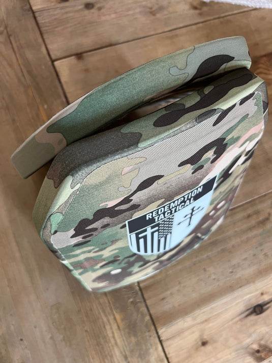 Pair of 10x12 Level IV Ceramic PE Plates Ballistic FRONT AND BACK (SIZE SMALL to LARGE) Curved with Shooters Cut
