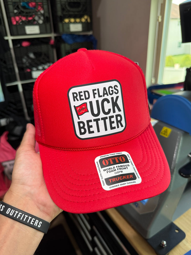 Load image into Gallery viewer, Red Flags F Better Trucker Hat
