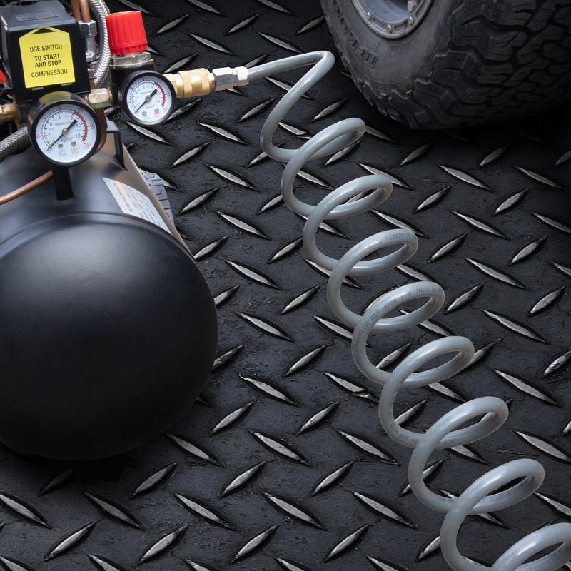 Load image into Gallery viewer, Polyurethane Coiled Air Hose Kit - 1/4&quot; x 30 ft | with Air Compressor Fittings
