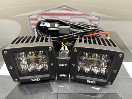 Pair of 3″ LED Light Cube Kit Back Up / Cargo Light