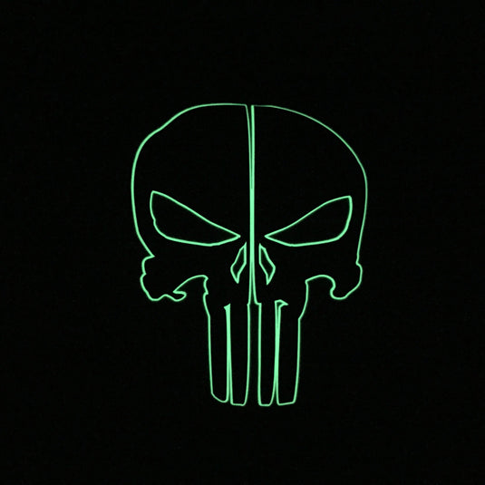 PUNISHER SKULL GLOW OUTLINE REAR HELMET REFLECTIVE HELMET DECAL