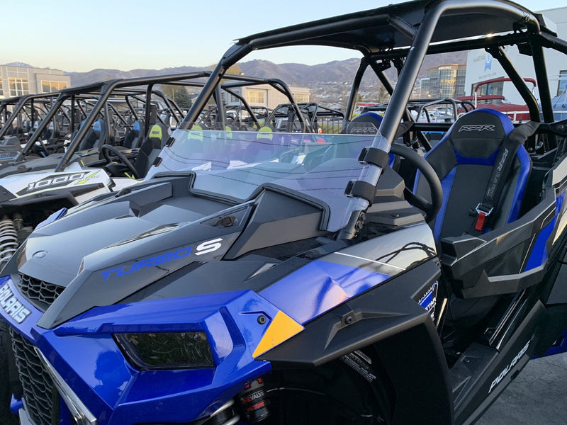 Load image into Gallery viewer, Polycarbonate Half Windshield with Quick Straps for RZR Turbo S and 2019+ RZR 1000, Turbo
