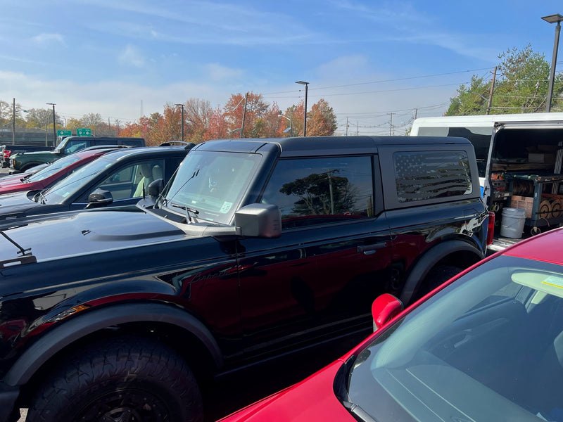 Load image into Gallery viewer, Distressed American Flag Window Decals for the 2021-2025 2 Door Ford Bronco (x2)
