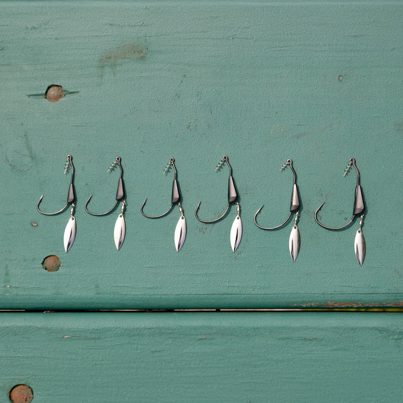 Load image into Gallery viewer, Reaction Tackle Bladed/Tungsten Weighted Swimbait Hooks- 3-Pack
