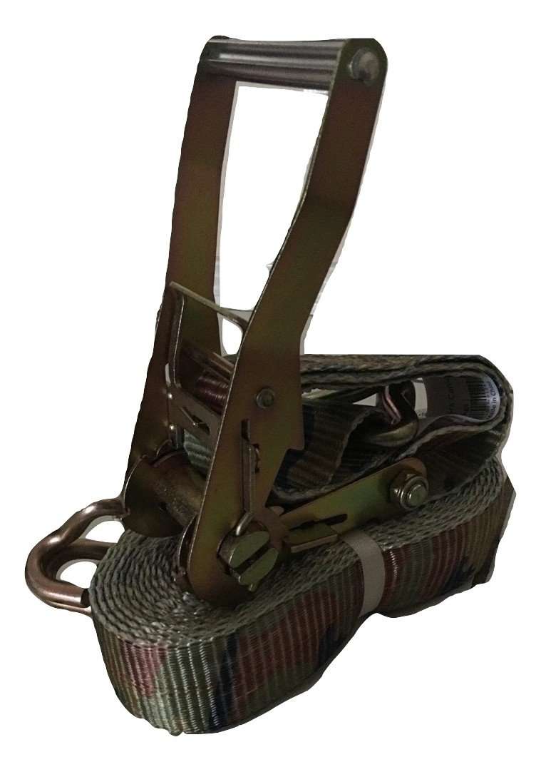 Load image into Gallery viewer, Camo 2 x 27 Ft. Heavy Duty Flatbed Ratchet Strap w/ Wire Hooks | R27WCAMO
